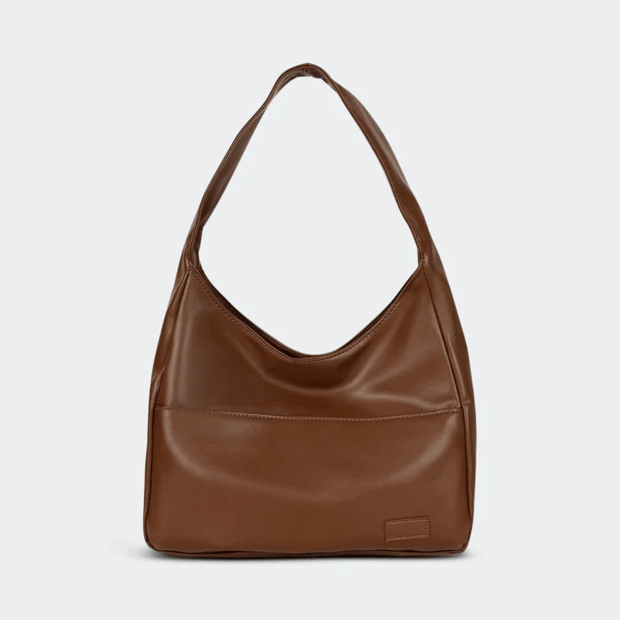 MEELANO Vena | Dame Skuldertaske – Rummeligt Design, Premium Læder & Tidløs Elegance brun