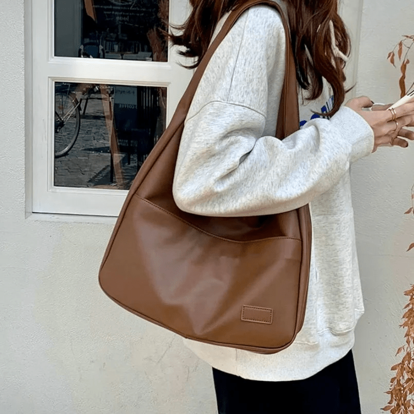 MEELANO Vena | Dame Skuldertaske – Rummeligt Design, Premium Læder & Tidløs Elegance