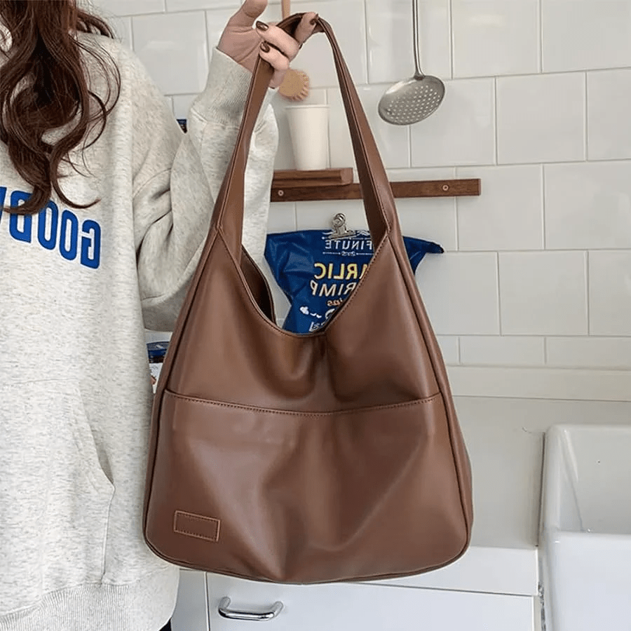 MEELANO Vena | Dame Skuldertaske – Rummeligt Design, Premium Læder & Tidløs Elegance