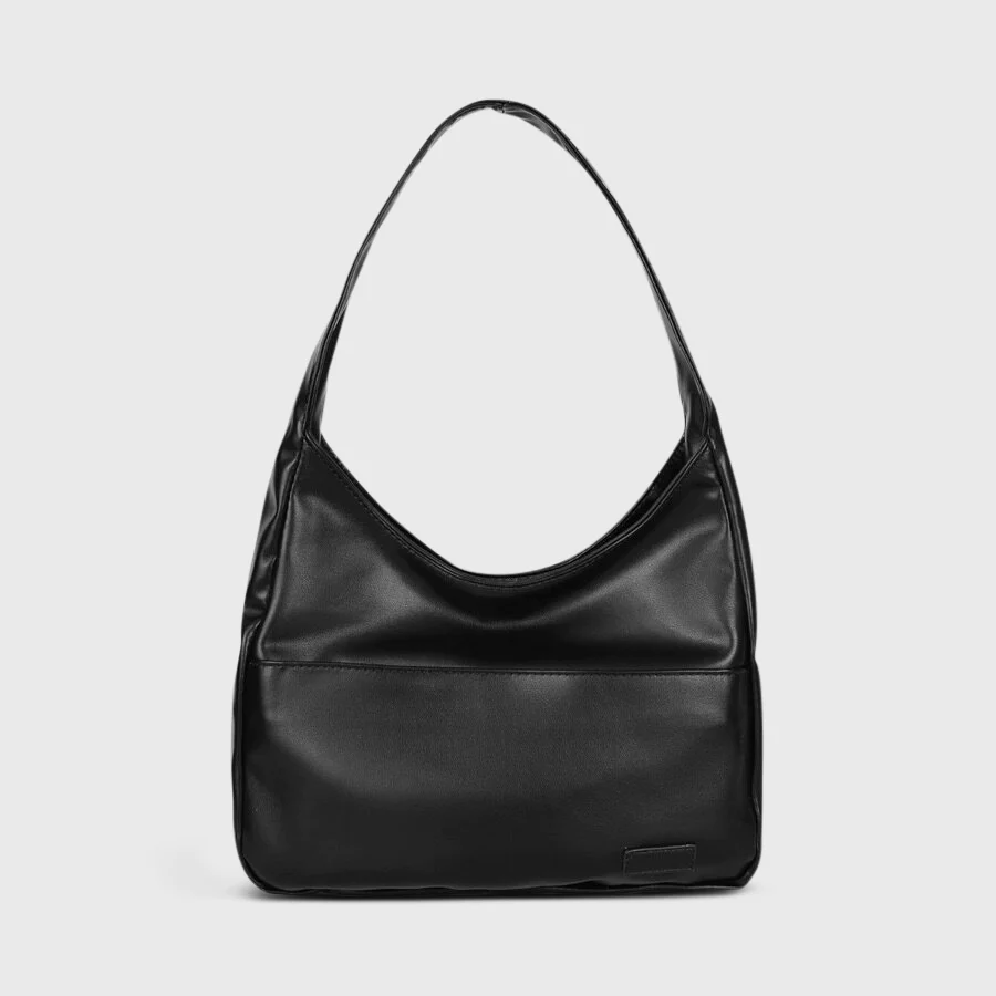 MEELANO Vena | Dame Skuldertaske – Rummeligt Design, Premium Læder & Tidløs Elegance sort