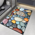 MEELANO Diatomit Bademåtte med Skridsikker Gummibund – Hurtigtørrende Bademåtte, 17 Designs, 40x60 til 60x90 cm