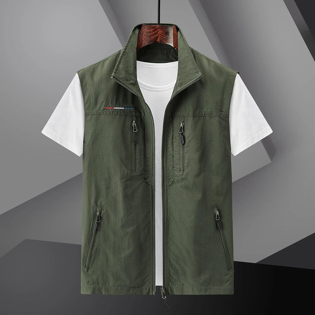 MEELANO Hermosa | Herre Ærmeløs Vest med Lynlås - Casual Polstret Dynevest & Fritidsvest Army Grøn