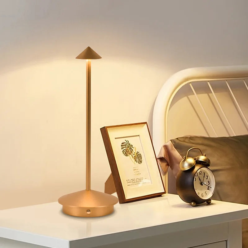 MEELANO Berøringslampe Trådløs Bordlampe Til Stue Og Soveværelse Med Stil Guld