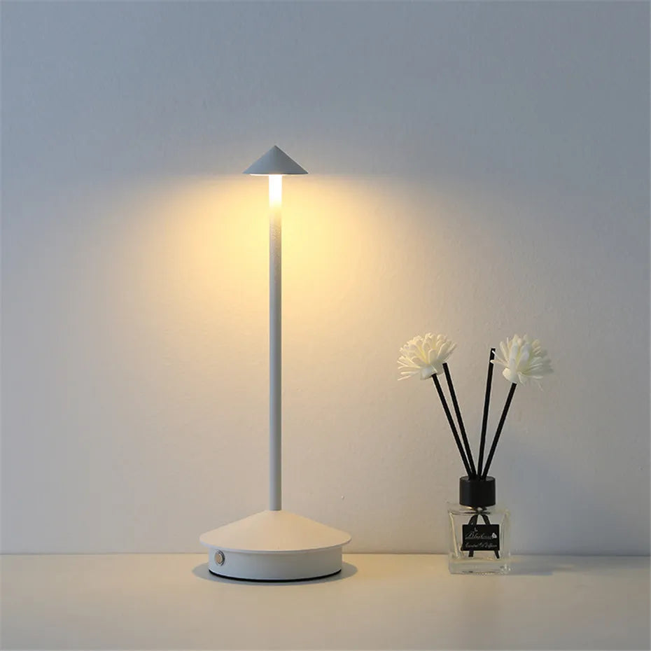 MEELANO Berøringslampe Trådløs Bordlampe Til Stue Og Soveværelse Med Stil Hvid