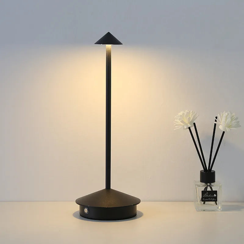 MEELANO Berøringslampe Trådløs Bordlampe Til Stue Og Soveværelse Med Stil Sort