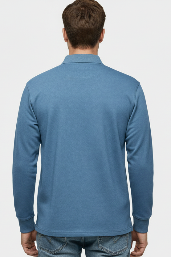 MEELANO Klassisk Langærmet Poloshirt Til Mænd Med Komfort Og Holdbarhed