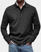 MEELANO Klassisk Langærmet Poloshirt Til Mænd Med Komfort Og Holdbarhed sort
