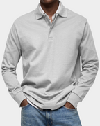 MEELANO Klassisk Langærmet Poloshirt Til Mænd Med Komfort Og Holdbarhed hvid