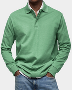 MEELANO Klassisk Langærmet Poloshirt Til Mænd Med Komfort Og Holdbarhed grøn