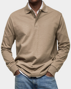 MEELANO Klassisk Langærmet Poloshirt Til Mænd Med Komfort Og Holdbarhed kaki