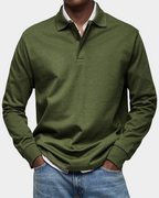 MEELANO Klassisk Langærmet Poloshirt Til Mænd Med Komfort Og Holdbarhed militærgrøn