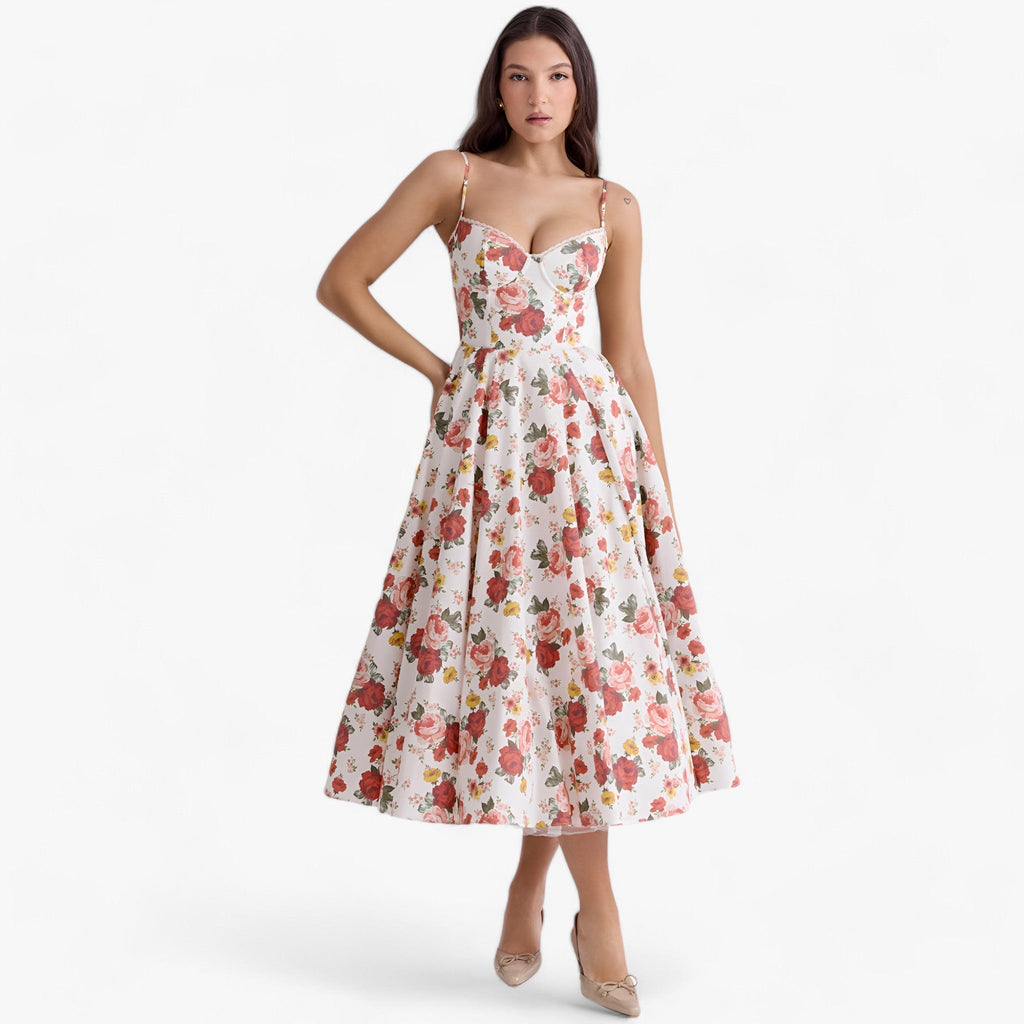 MEELANO Shela | Mademoiselle-Festkjoler – Raffineret Snit & Stilfulde Detaljer Blomster