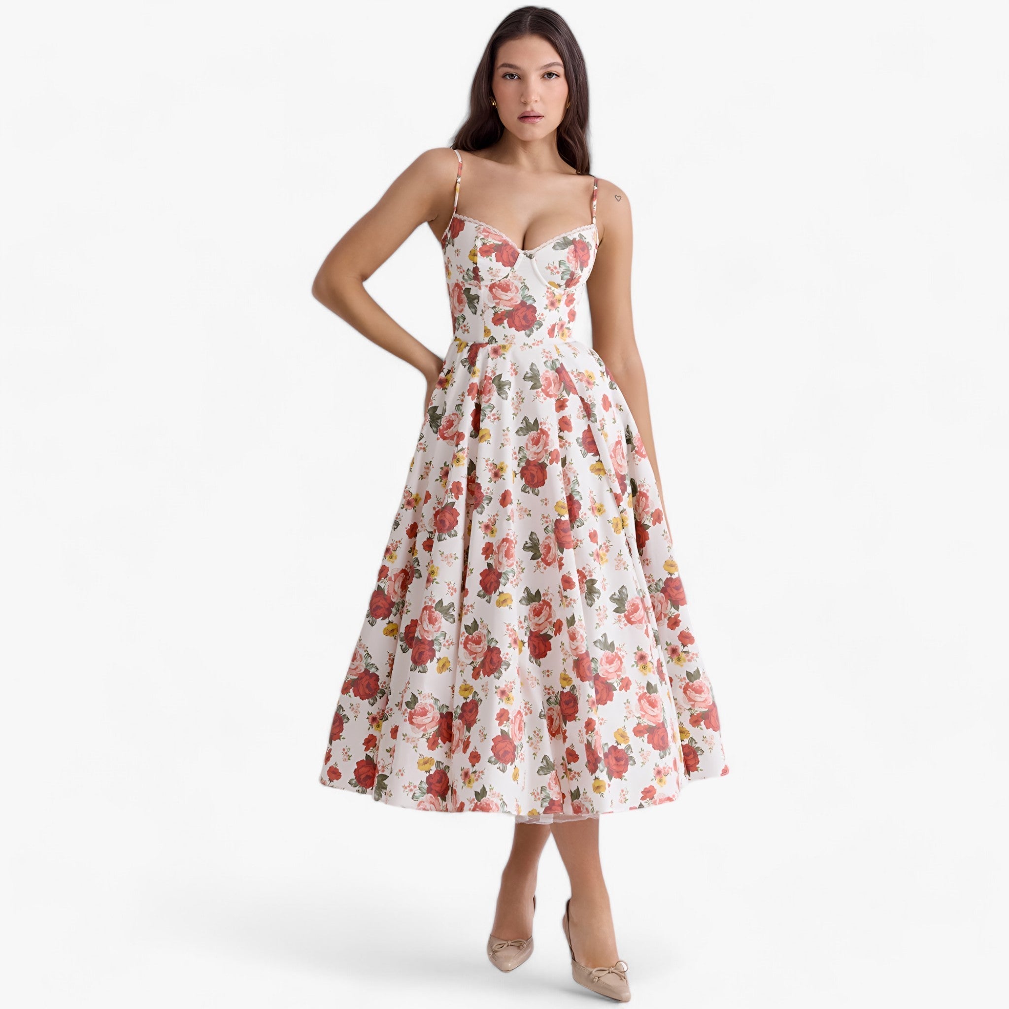 MEELANO Shela | Mademoiselle-Festkjoler – Raffineret Snit & Stilfulde Detaljer Blomster