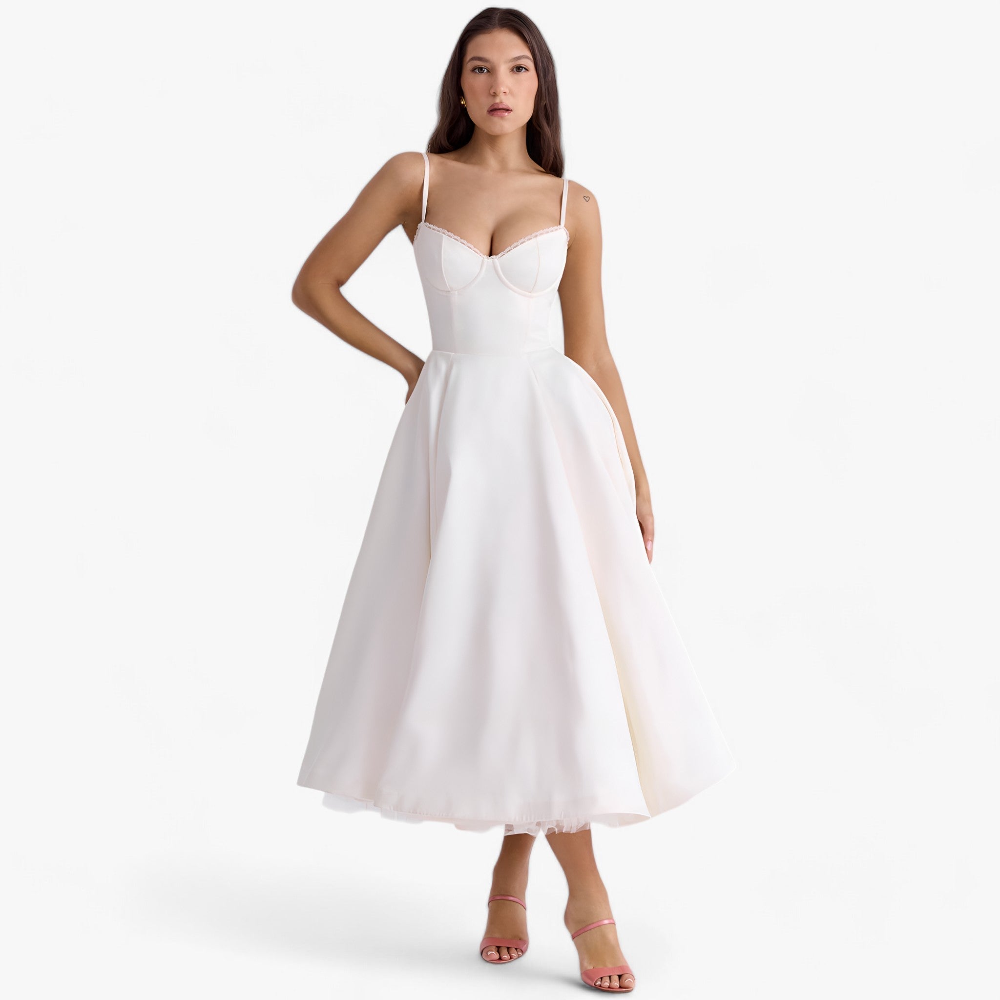 MEELANO Shela | Mademoiselle-Festkjoler – Raffineret Snit & Stilfulde Detaljer Hvid