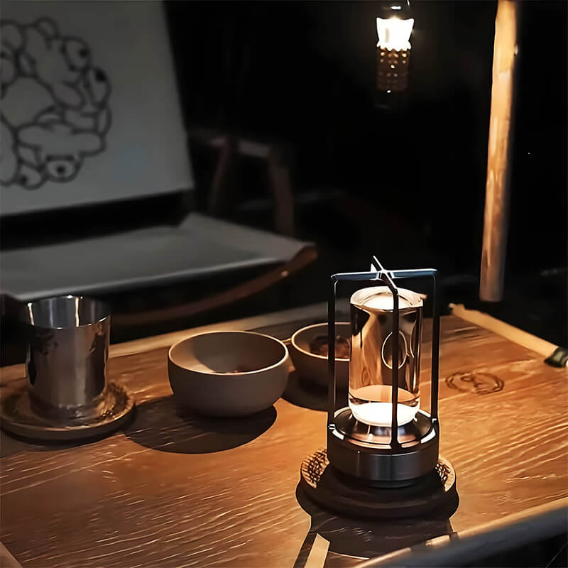 MEELANO Trådløs Bordlampe Med Krystalglas Og Touchfunktion Lyseffekt