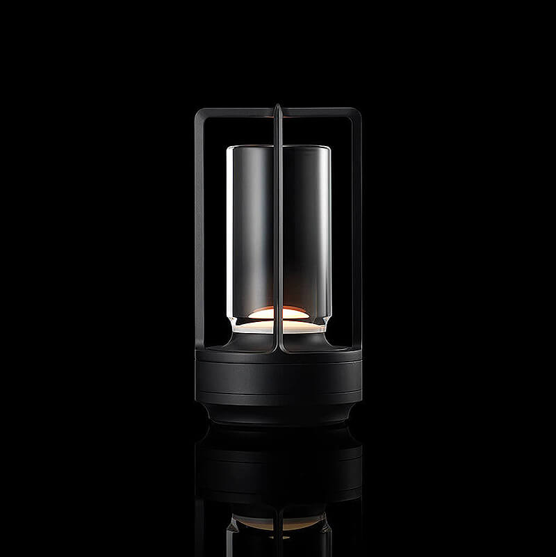 MEELANO Auralight Trådløs Bordlampe – Krystalglas, Touch Dæmper & Vandtæt Design Sort
