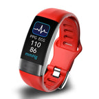 MEELANO Smart Fitnessarmbånd med Pulsmåler – Aktivitetsmåler med Opkalds- & Beskednotifikationer, IP67, 10 Dages Standby, 3 Farver Rød