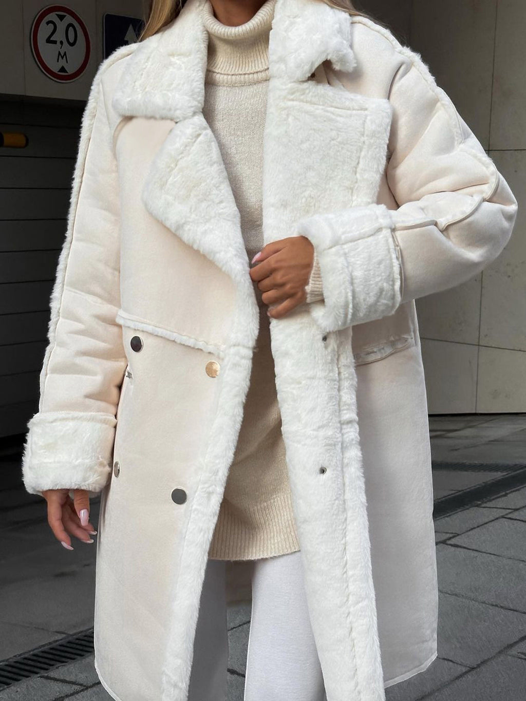 Dame Oversized Teddyjakke - Varm og stilfuld i store størrelser