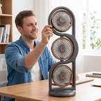 Bærbar Ventilator med Tre Blæsere 0