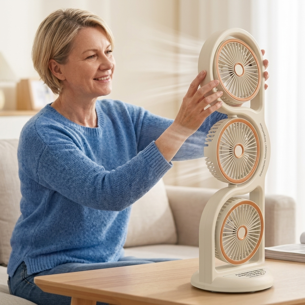 Bærbar Ventilator med Tre Blæsere 3
