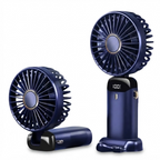 Bærbar håndholdt ventilator – 5000mAh genopladelig miniventilator, 90° foldbar, 5 hastigheder, LED digitalt display, USB personlig luftkøler 0