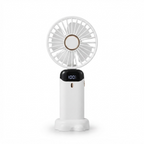 Bærbar håndholdt ventilator – 5000mAh genopladelig miniventilator, 90° foldbar, 5 hastigheder, LED digitalt display, USB personlig luftkøler 1