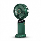 Bærbar håndholdt ventilator – 5000mAh genopladelig miniventilator, 90° foldbar, 5 hastigheder, LED digitalt display, USB personlig luftkøler 2