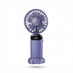 Bærbar håndholdt ventilator – 5000mAh genopladelig miniventilator, 90° foldbar, 5 hastigheder, LED digitalt display, USB personlig luftkøler 3