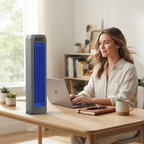 Bærbar tårnventilator – 2000mAh stille, bladløs cirkulationsventilator, vægmonteret og stationær køleventilator, 3 hastigheder 1