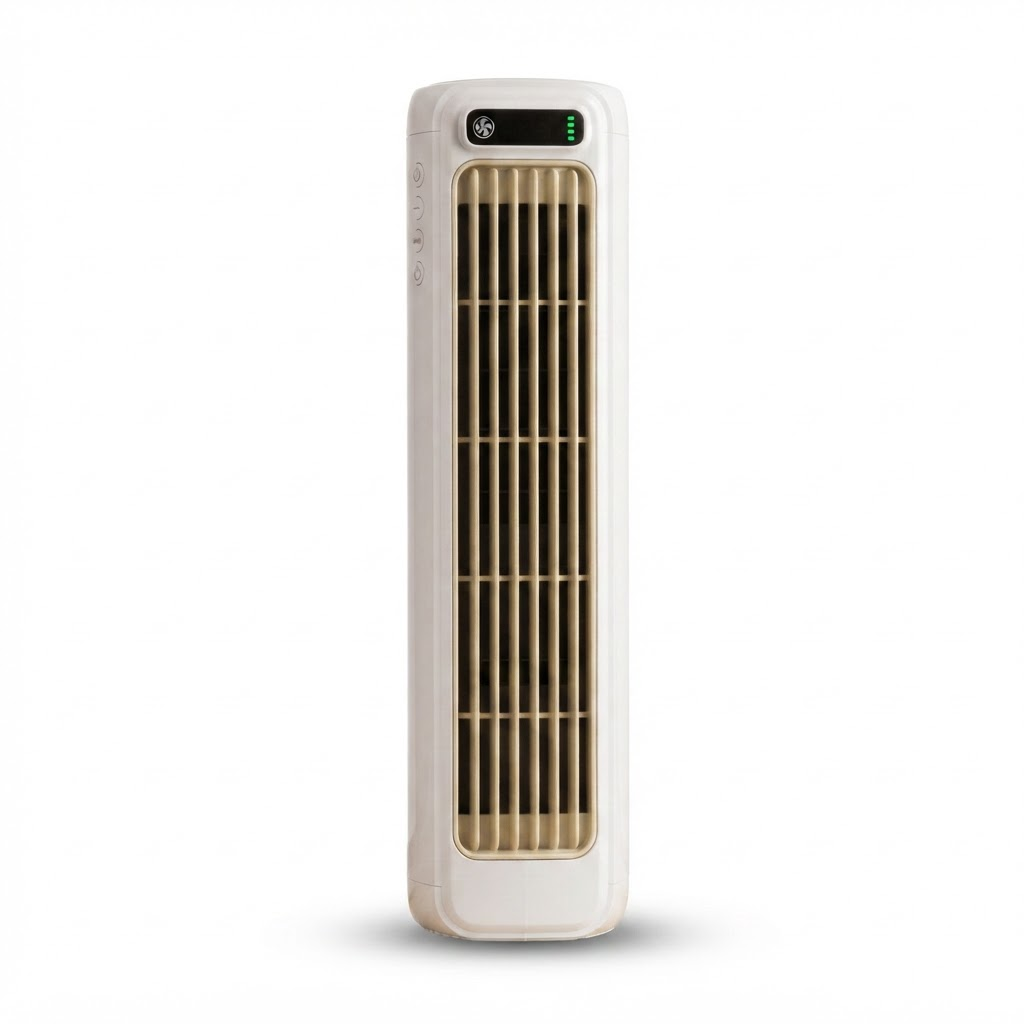 Bærbar tårnventilator – 2000mAh stille, bladløs cirkulationsventilator, vægmonteret og stationær køleventilator, 3 hastigheder 2