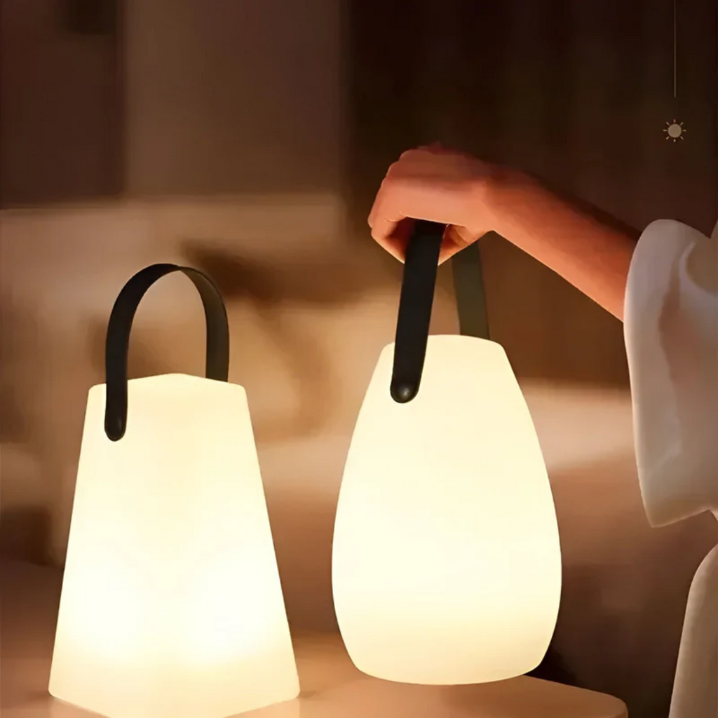 MEELANO Bærbar Vandtæt Trådløs Bordlampe Til Indendørs Og Udendørs Brug Med Fleksibel Placering Og Stilrent Moderne Design