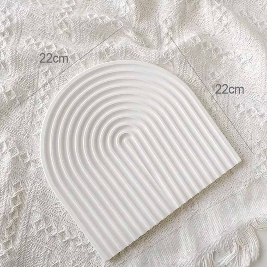 MEELANO Bæredygtig Træ Serveringsbakke 40 cm x 30 cm Hvid Stil Et