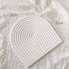 MEELANO Bæredygtig Træ Serveringsbakke 40 cm x 30 cm Hvid Stil Et