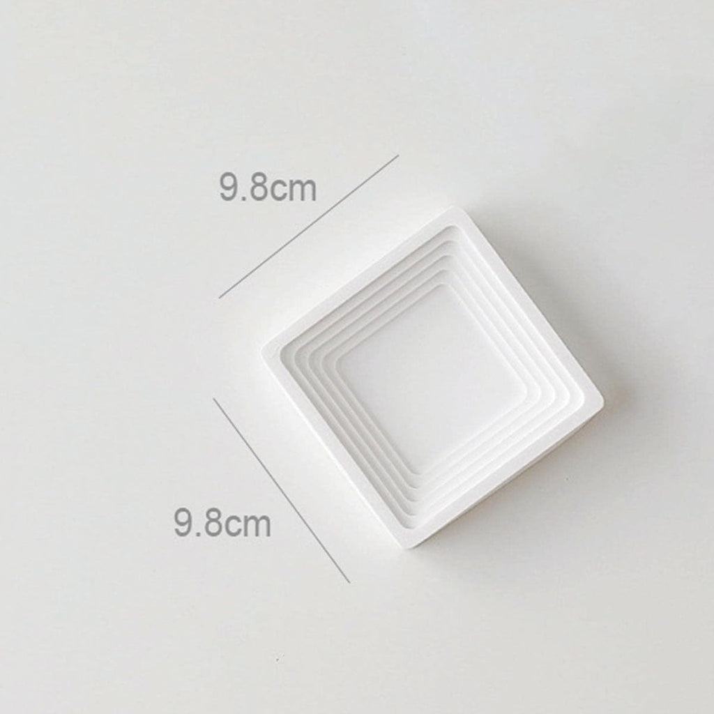 MEELANO Bæredygtig Træ Serveringsbakke 40 cm x 30 cm Hvid Stil Fire