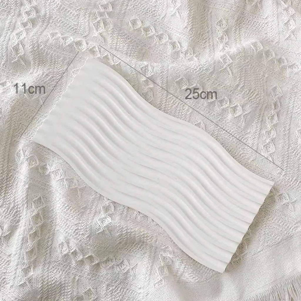 MEELANO Bæredygtig Træ Serveringsbakke 40 cm x 30 cm Hvid Stil To