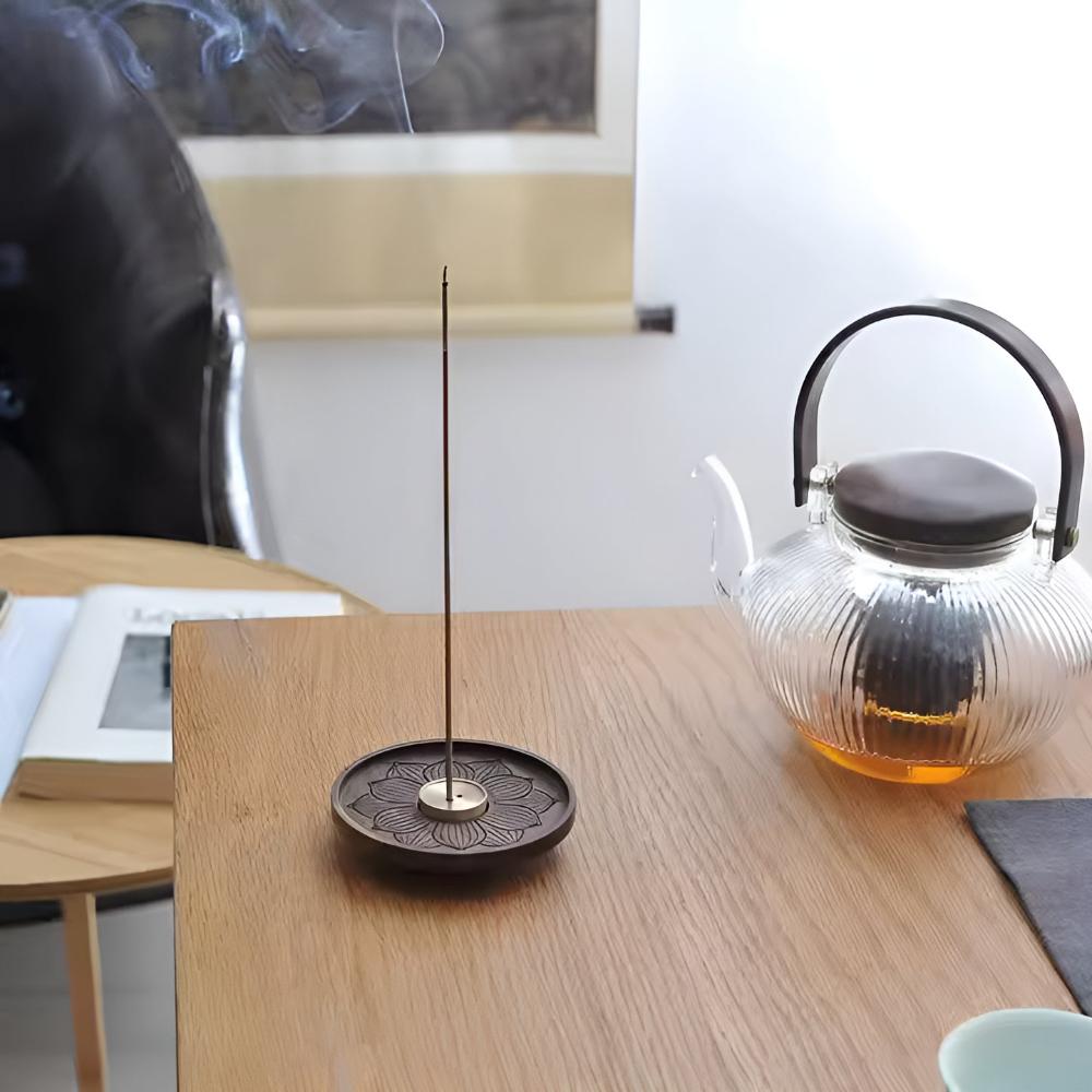 MEELANO Balinesisk røgelsesholder i træ og kobber – Elegant &amp; Funktionel