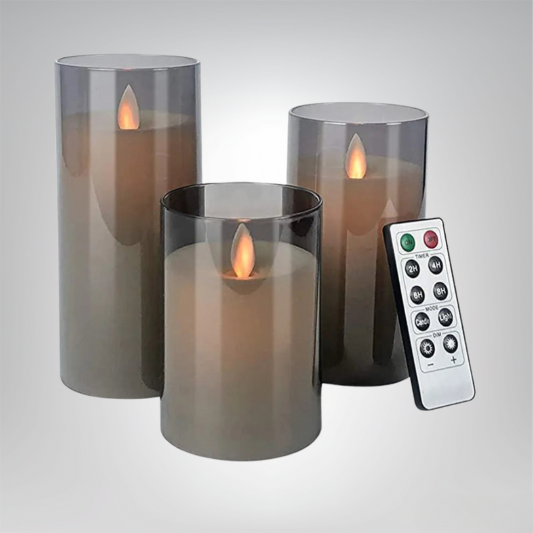 MEELANO Batteridrevne LED Stearinlys med Fjernbetjening – Flammeløse Dekorative Lys til Hjem & Hygge