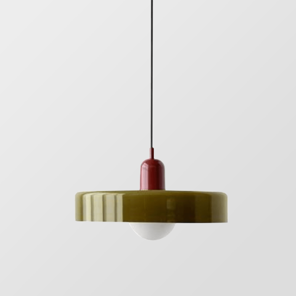 MEELANO Bauhaus pendellampe lavet af farvet glas til moderne interiør