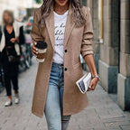 MEELANO Amore | Afslappet trenchcoat til kvinder | Lang khaki