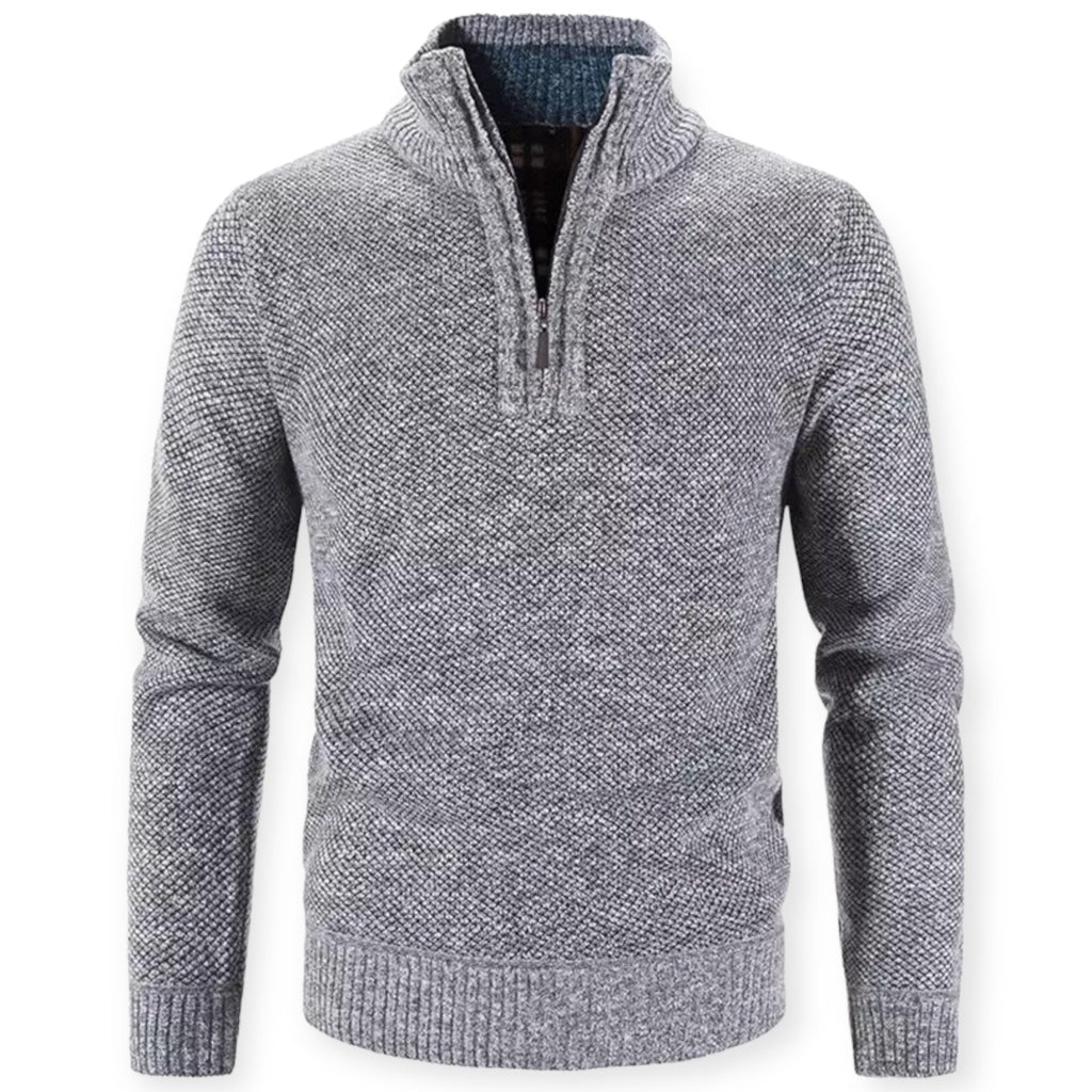 Bellivaro | Herre Halv-Lynlås Striktrøje | Varm og Stilren Pullover 0