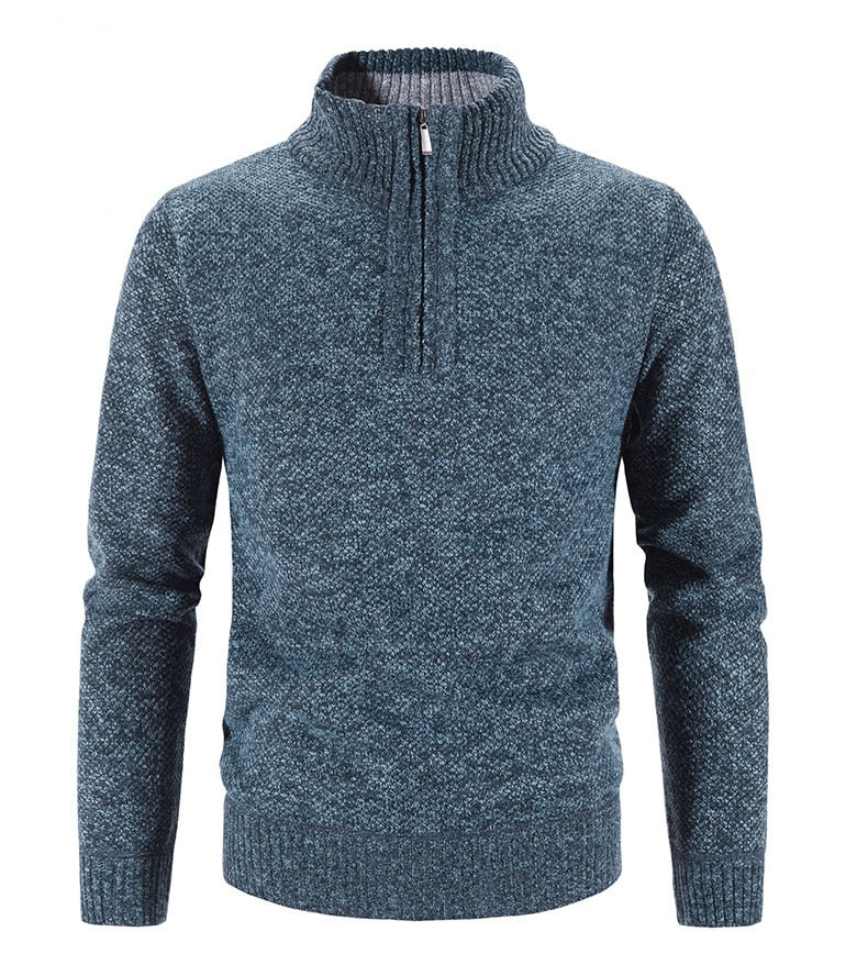 Bellivaro | Herre Halv-Lynlås Striktrøje | Varm og Stilren Pullover 2