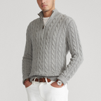 Bellivaro | Herre Old Money Half-Zip Trøje | Klassisk Langærmet 2