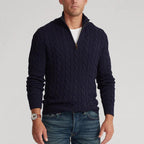 Bellivaro | Herre Old Money Half-Zip Trøje | Klassisk Langærmet 5