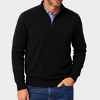 Bellivaro | Mænds Let Kvart-zip Striktrøje | Slank Pasform Pullover 0