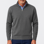 Bellivaro | Mænds Let Kvart-zip Striktrøje | Slank Pasform Pullover 2