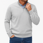 Bellivaro | Mænds Let Kvart-zip Striktrøje | Slank Pasform Pullover 8