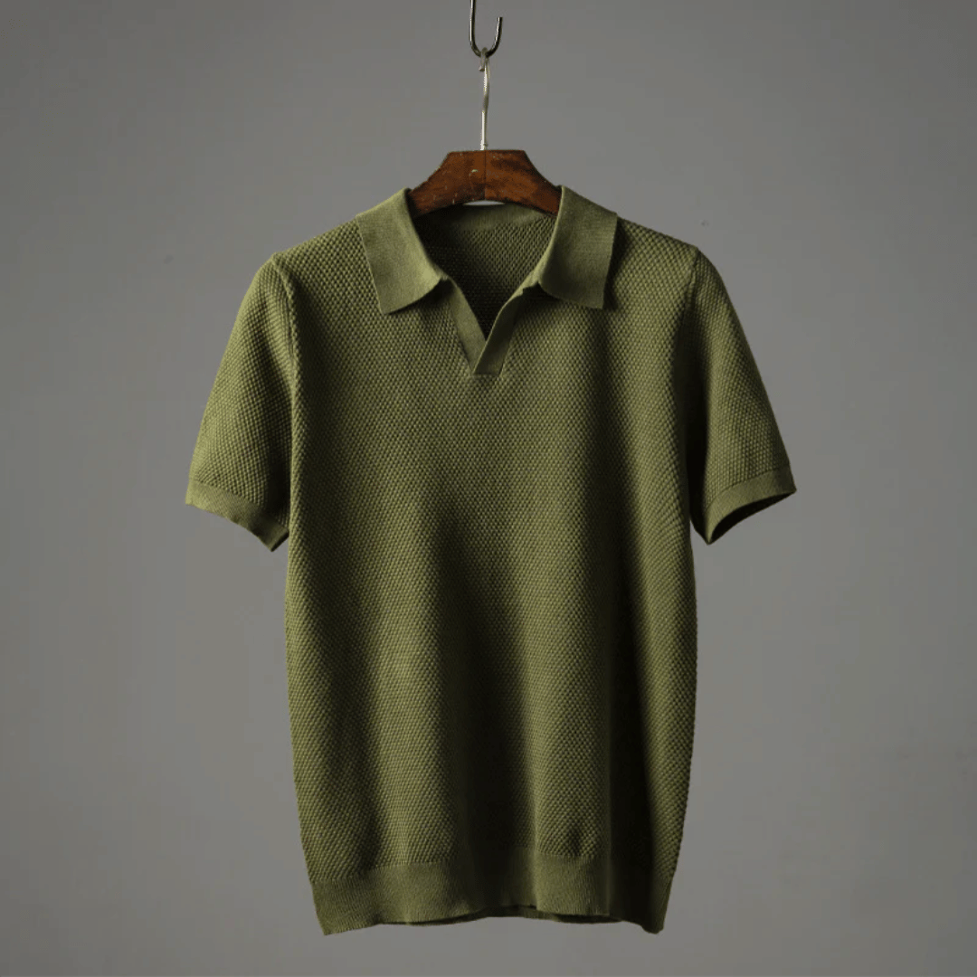 Bellivaro | Strikket Polo T-shirt til Mænd – Åndbar & Stilren Komfort 0