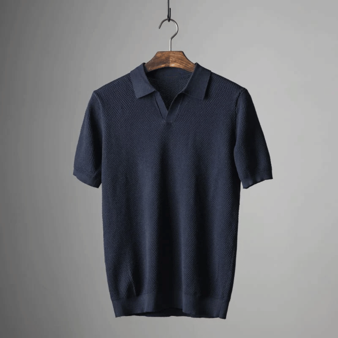 Bellivaro | Strikket Polo T-shirt til Mænd – Åndbar & Stilren Komfort 3