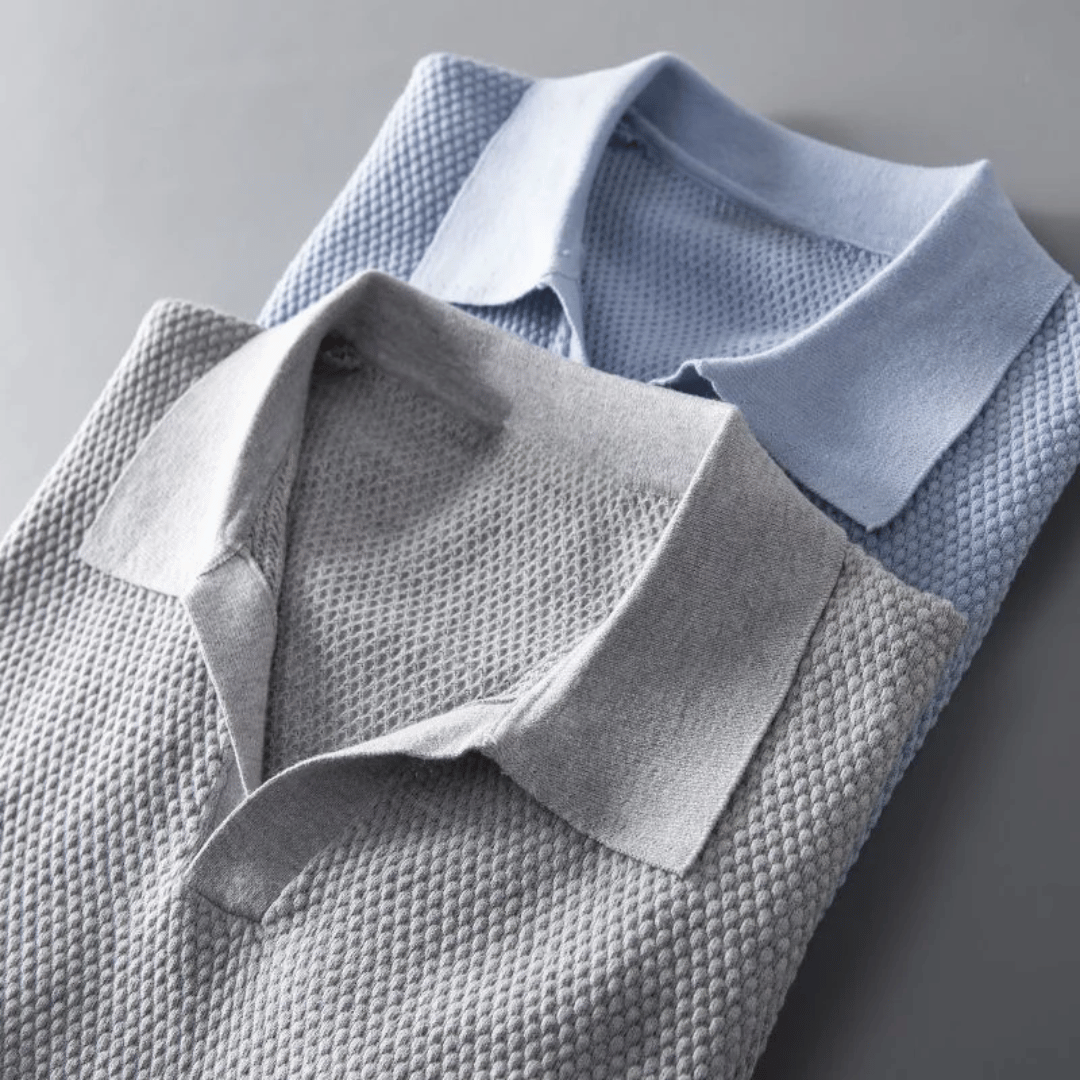 Bellivaro | Strikket Polo T-shirt til Mænd – Åndbar & Stilren Komfort 4