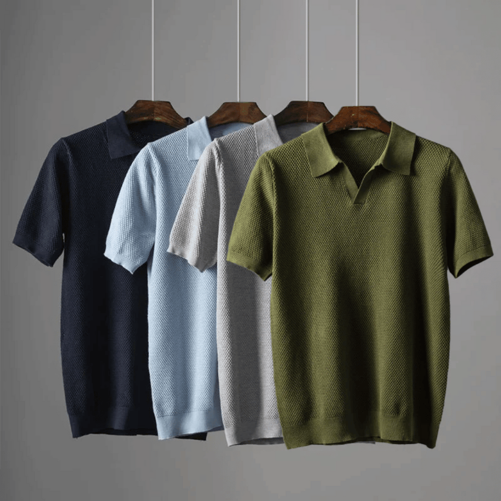 Bellivaro | Strikket Polo T-shirt til Mænd – Åndbar & Stilren Komfort 5